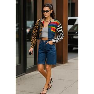 Toteme Classic Denim Shorts Jean Long Jorts Bermuda Baggy Wide Leg 25